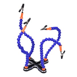 Soldering Third Hand Tool,Helping Hands Soldering Work Stations with 4 Arms - Circuit Board Holder, Aluminum Body, Alligator Clips, Non-Slip Base for Repair, Crafts