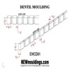 EWCD91 Dentil Moulding 3/4" High x 5/16" Trim. Unfinished, Sapele