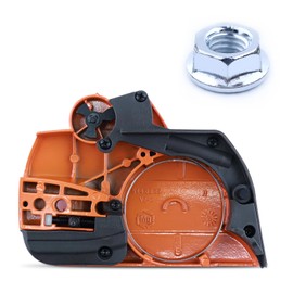 Chain Brake Assembly Clutch Side Cover for Husqvarna 445 450 Chainsaw, 445 450 Clutch Cover Assembly with Bar Nuts Replacement Parts Replaces 544097902 544097901