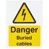 Danger Buried Cables Sign 150mm x 200mm - Rigid Plastic