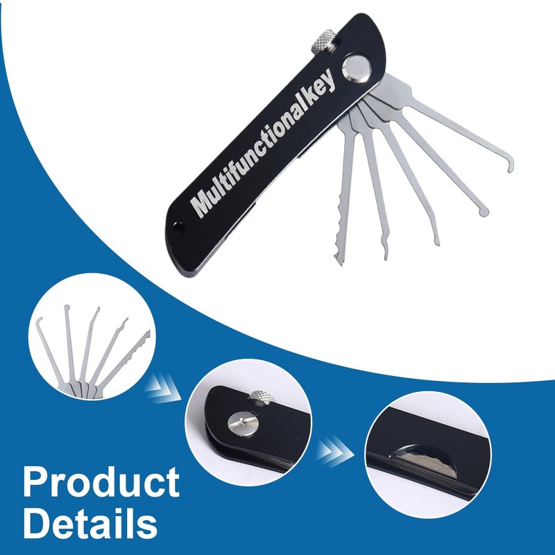 JAWUZ 20 in1 Schlüssellochsperrer türöffnungswerkzeug schlüsseldecoder Lockpicking Set profi steinschleuder