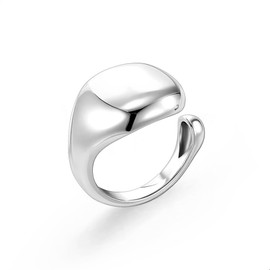 ALEXCRAFT Chunky Rings Gold Silver 925 Adjustable Waterproof Ladies for Women Girlfriend Promise Ring Jewellery Mum