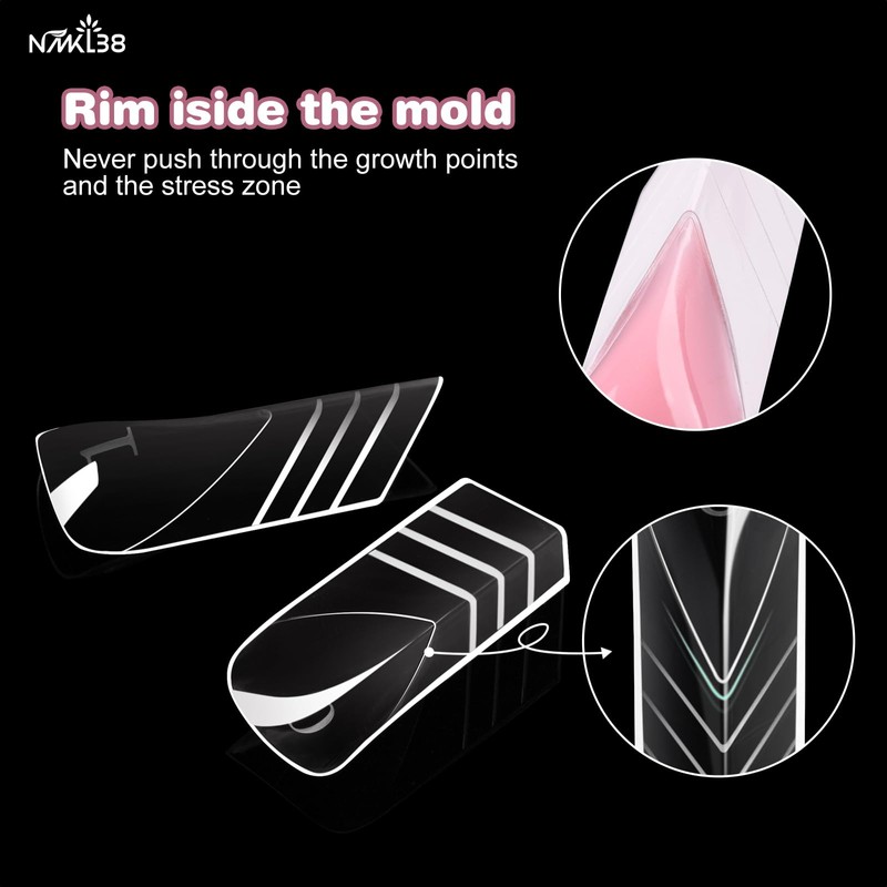 NMKL38 150PCS Dual Nail Forms 15 Sizes Extension Poly Nail