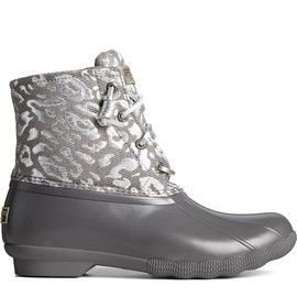 Sperry Ladies Footwear Women's Saltwater Seasonal Rain Boot, Silver Leopard, 7