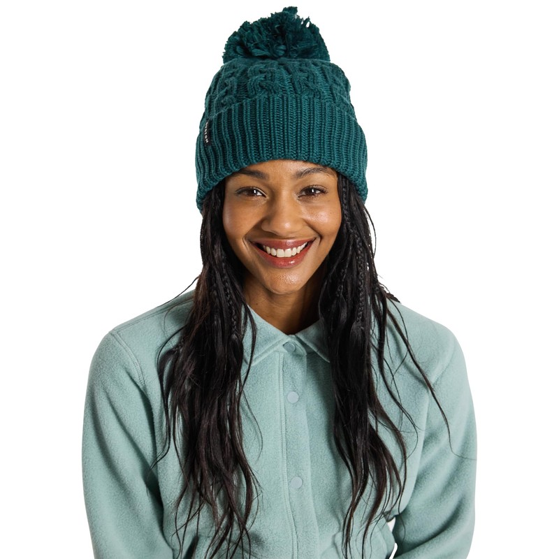 Burton Zippy Fleece-Lined Beanie, Deep Emerald, One Size
