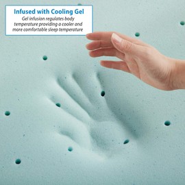 Nestl Mattress Topper, 2 Inch Memory Foam Topper, Gel Infused Memory Foam Mattress Topper, Ventilated Design Mattress Pad, King