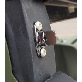 (Set of TEN) BLACK Turn Button Fastener Soft Top Canvas Retainer Twist Clip WITH RIVETS for HMMWV Humvee M998 Universal Military Vehicles Stainless Steel Common Sense Fastener