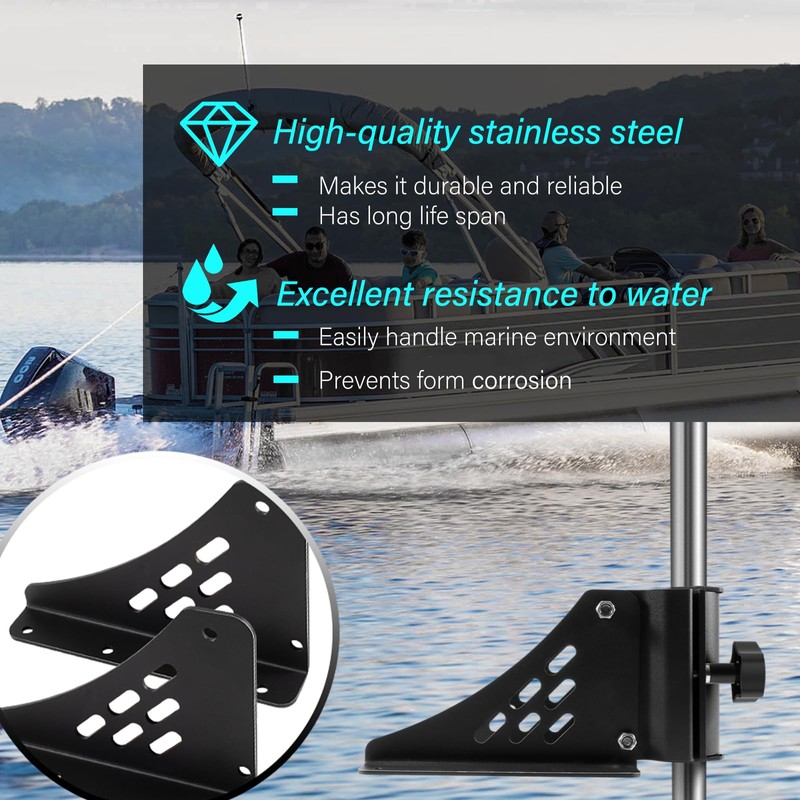Universal Pontoon Trolling Motor Mount Fit for Shaft with 1.15"
