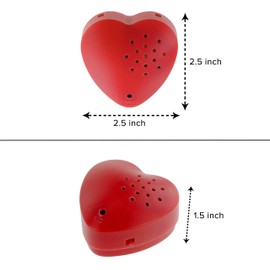 2 Pack, Inventiv 30 Second Voice Sound Recorder Module for Plush Toy, Stuffed Teddy Bear Animal Recordable Heart, Record Custom Messages (Red)