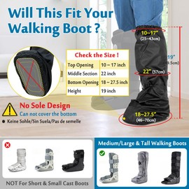 Mybow Walking Boot Cover, Orthopedic Boot for Broken Foot Injuries Cast Cover, Tall Medical Walking Boot Cover, Outdoor Cast Protector, Surgical Recovery Air Walker Boot Accessories (No Sole)