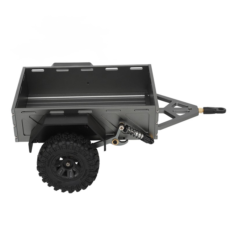 RC Car Hitch Trailer Aluminum Alloy Antislip Rubber Tire Rustproof