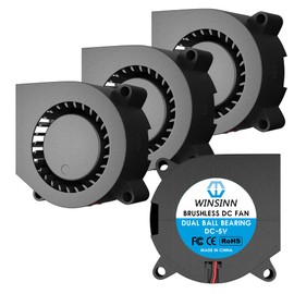 WINSINN 40mm Blower Fan 5V, 3D Printer Micro 5 Volt Fan Blower 4020 Double Ball Bearing, Brushless Cooling 40mm x 20mm 2PIN (Pack of 4)