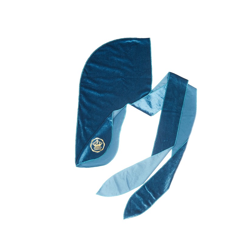 KISS RED Bow Wow Power Wave Velvet Luxe Durag (Blue)