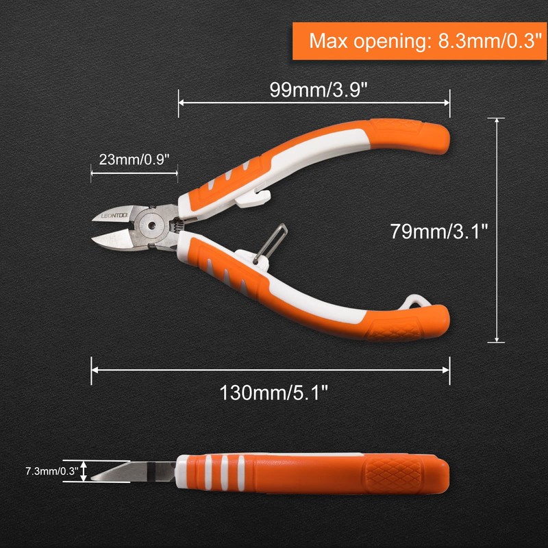 LEONTOOL 5-Inch Diagonal Cutting Pliers Machined Jaws Wire Flush Cutters