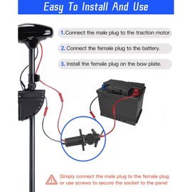 SKARORING Trolling Motor Plug & Receptacle 12V - Quick Release Bracket, Lock - Ideal for Trolling Motor & Boat Plug Mount, TMR-01