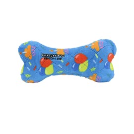 MIGHTY- NO Stuff Bone- Medium– Squeaky Plastic Core. 2-in-1 Toy. Made Durable, Strong & Tough. Interactive Play Dog Toy (Tug, Toss & Fetch). It Floats. (Celebration 2 Pack)