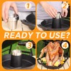 IPROUDER Cast Iron Chicken Roaster, Pre-Seasoned Vertical Poultry Roaster with