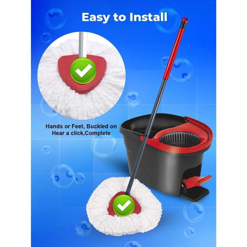 4 Pack Spin Mop Replacement Head Compatible with O-Cedar EasyWring