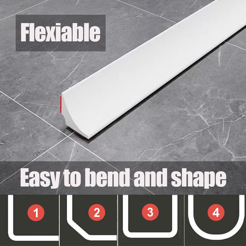 Shower Threshold Water Dam, Barrier Strip, Silicone Water-Blocking Self-Adhesive Sealant