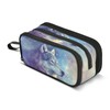 Mnsruu Wolf Star Large Capacity Pencil Case 3 Compartment Pouch