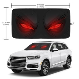 Red Eyes Car Windshield Sun Shade Foldable Sunshade Front Window Cover Sun Visor Protector Accessories (59x27.5 inches)