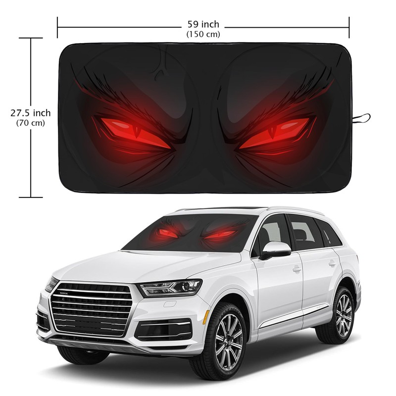 Red Eyes Car Windshield Sun Shade Foldable Sunshade Front Window
