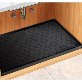 Winisok Silicone Under Sink Mat 28" x 19", kitchen Essentials and Gadgets, Shelf liner and Cabinet Protector, Home Organizers and Storage, Waterproof Bathroom Tray