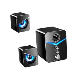 SEWACC 3pcs Compact USB Powered Computer Speakers with High Volume and Rich Sound for Desktop Laptop Use Music Gaming and Tv Edition