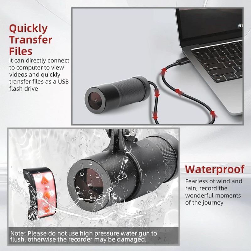 VSYSTO Bike Camera with Tail Light, Automatic Power on/Off, WiFi