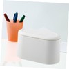 STOBOK 1pc Mini Desktop Trash Can Simple Press Cover Waste