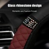 AMZAUTO Bling Steering Wheel Cover for Women, Leather Sparkly Rhinestone