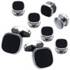 HAWSON Cufflinks and Studs for Men-Black Stone Mens Fashion Gun-Black