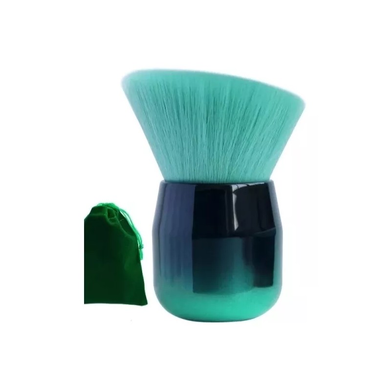 ZzDog Brocha Plana Suave Para Base Crema O Polvo Verde