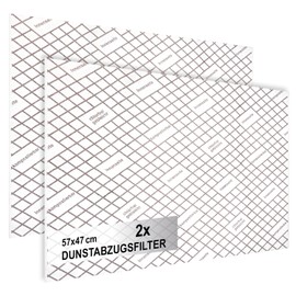 com-four® 2 x Cooker Hood Filters with High Filter Performance - 1 mm Flat Filter Universal Can Be Cut to Size with Saturation Indicator - 100% Compostable - 57 x 47 cm (with Indicator - Pack of 2)