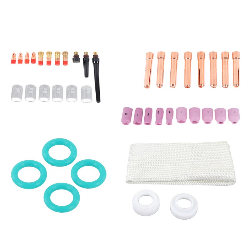 56Pcs TIG Welding Torch Accessories Kit Ceramic Nozzle Glass Cup