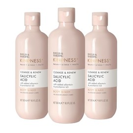 Baylis & Harding Kindness+ Salicylic Acid Cleanse & Renew, Dewbury & Lime Leaf Fragrance, 500ml Body Wash (Pack of 3) - Vegan Friendly