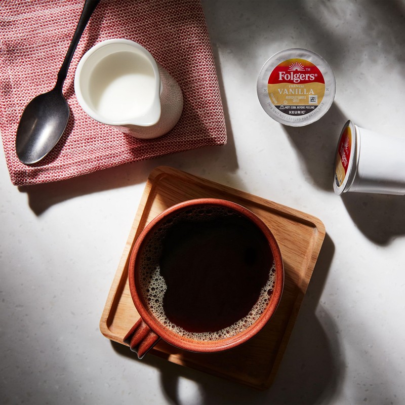 Folgers French Vanilla Flavored Coffee, 72 Keurig K-Cup Pods (Packaging