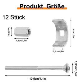 Worktop Connector 100mm 12pcs Furniture Connectors Furniture Connector Screws Joining Screw for Worktop