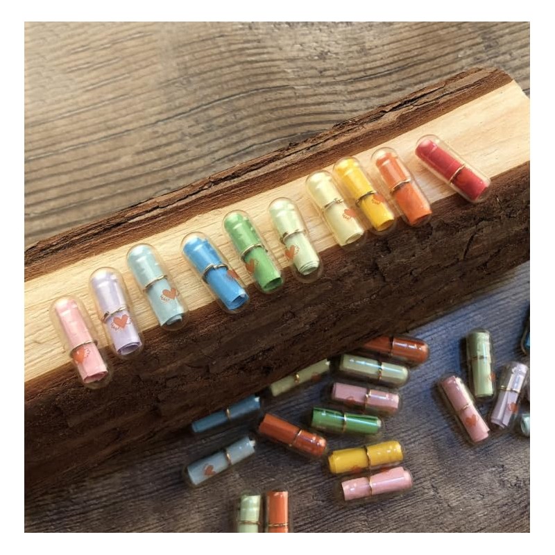 BIIVSOV Capsule Letters Message, 100Pcs Lovely Mini Pill Shaped Message