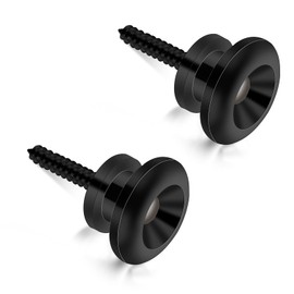2 Pcs Guitar Strap Locks Button Mushroom Style Anti Slipping Strap Lock Buttons with Mounting Screws Metal End Pins Accessories Music Parts for Guitar Bass Ukulele (Black)