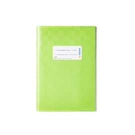 Herma 7435 notebook cover, DIN A5, notebook covers with labelling label and raffia structure, made of durable and wipe-clean polypropylene film, notebook cover for school notebooks, light green