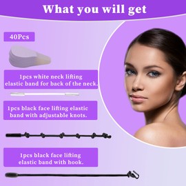 Face Lift Tape, 40 Pcs Face Tape Lifting Invisible, Face Lift Double chin Stickers Neck Lift Tapes and Bands Makeup Tool for Lifting Saggy Skin and Wrinkles