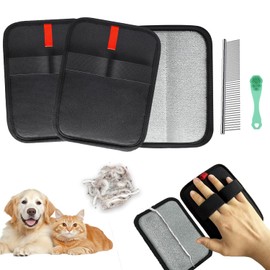 Pet Hair Removal Glove,Pet Hair Remover for Cat & Dog,New Upgraded Electrostatic Gloves Pet Hair,Reusable Electro Static Pet Hair Remover Electrostatic Gloves for Furniture,Couch (2 PC Small Red)