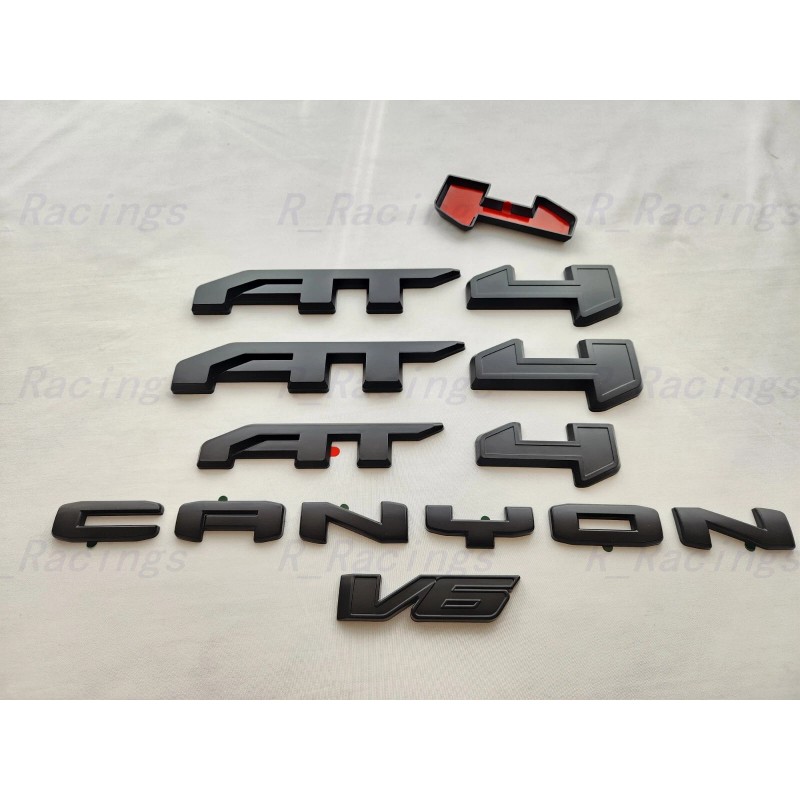 GMC 5PCS Matte Black Door Rear AT4 Canyon V6 OVERLAY