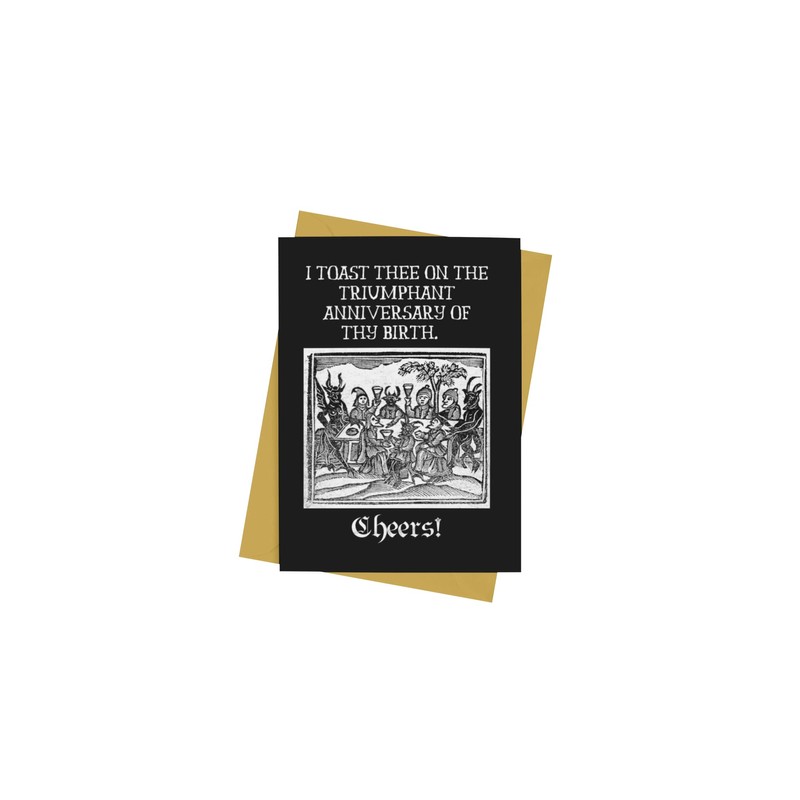 Fun Medieval Birthday Card for Women & Men/Gothic Birthday Card