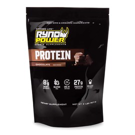 Ryno Power Ryno Power All Natural Whey Protein 2lb (20 Servings) 'Chocolate' - 100% Whey Protein Blend & No Fillers - Non GMO