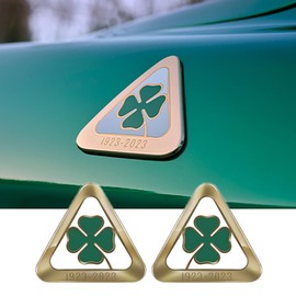 3D Sticker Compatible with Alfa Romeo 100th Anniversary Four-Leaf Clover Logo,Compatible with Alfa Romeo Giulia Stelvio Tonale Giulietta 4c 159 147 GT All Series Exterior Accessories