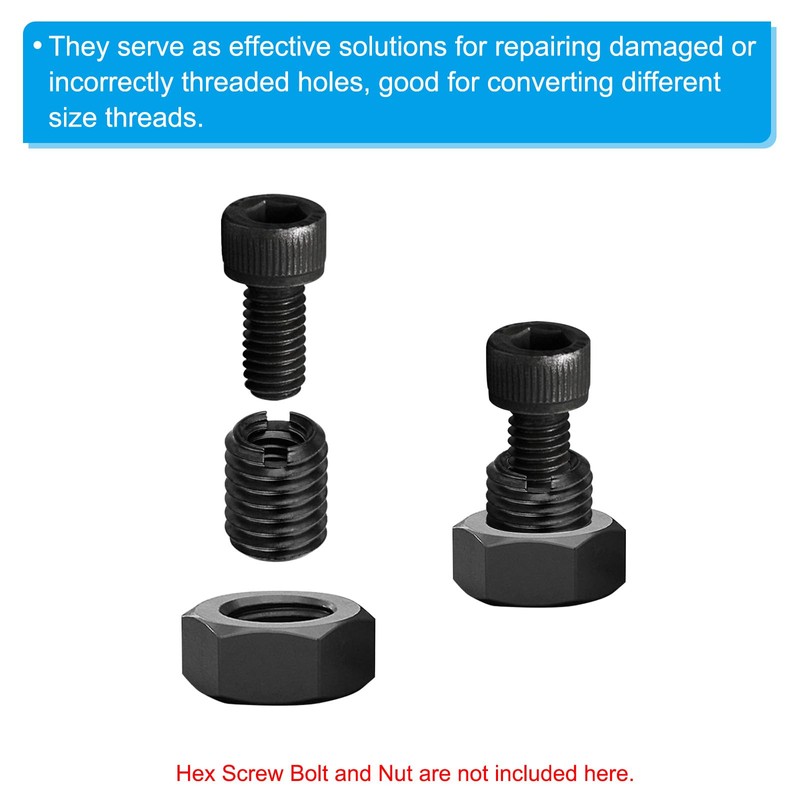 PATIKIL Grade 8.8 Carbon Steel Threaded Repair Insert Nut, 5pcs