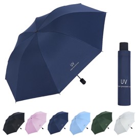 Mini Umbrella, Pocket Umbrellas with 8 Ribs, Umbrella Storm Resistant, Pocket Umbrella, UV Protection, Sun Protection Umbrella, Outdoor Uv Folding Umbrella, Windproof and Storm Resistant, navy