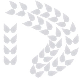 GORGECRAFT 40Pcs Glitter Angel Wings Fabric White Embossed Mini Wings Patches Sequined Applique for DIY Craft Bag Hair Decoration Shirts Jeans Shoes Sewing Clothing Ornament Supplies